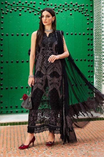 3 Piece Unstitched Embroidered Lawn Suit - D-2512-B